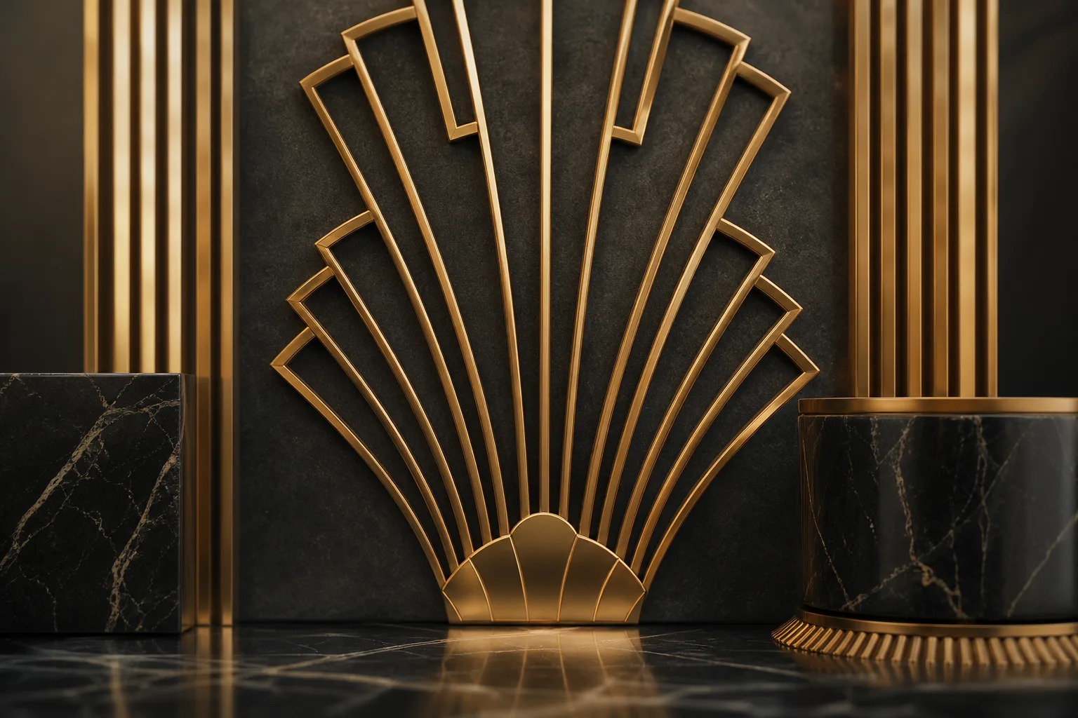 Ornamento dourado em estilo art déco